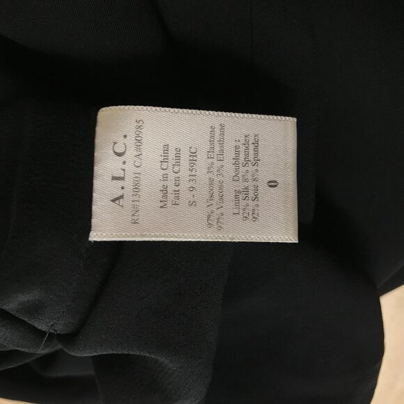 A.L.C. -WOMEN'S 0 - BLACK SEQUIN VISCOSE LINED PENCIL SKIRT - Picture 8 of 8